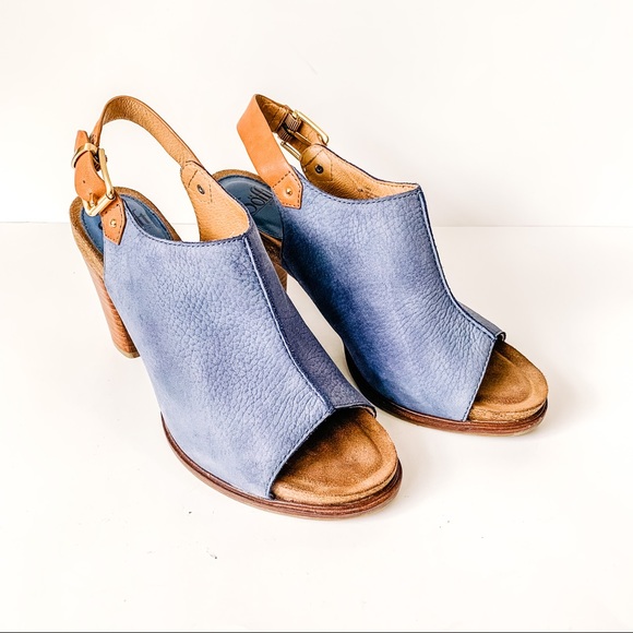 Sofft Shoes - Sofft Blue and Tan Heeled Sandals